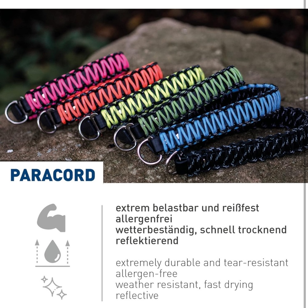 Hermsprenger pink paracord dog collar with lock - Picture 3 of 8